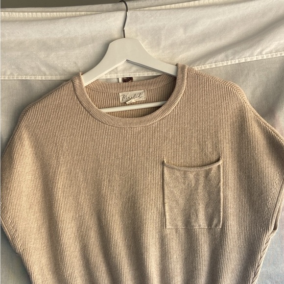 Marled Beige Ribbed Crew Neck Sweater - Picture 1 of 5